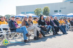 Group of people sitting at the SEM Groundbreaking event.