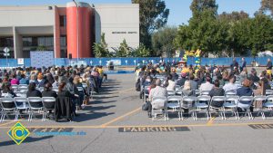 Group of people sitting at the SEM Groundbreaking event.