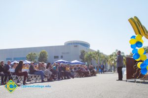 Group of people sitting at the SEM Groundbreaking event.