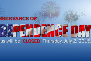 Campus Closed July 2 for Independence Day