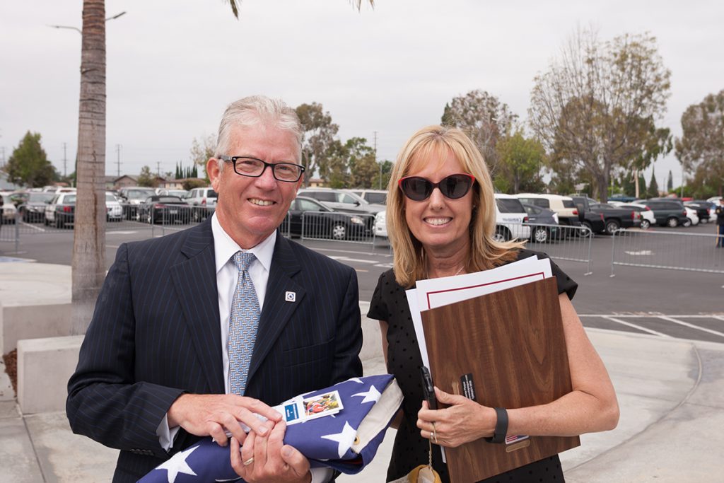 Dr Simpson with his wife, Denise, in a photograph at the College's rededication ceremony on Monday. Dr. Simpson announced his retirement on Tuesday evening.