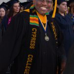 Virgil Adams in his academic regalia at commencement.