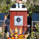 Speaker during commencement ceremony.