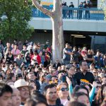 Crowd of commencement spectators.