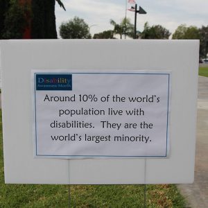 Disability Awareness Month sign on campus.