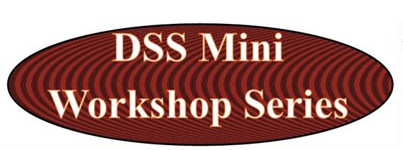 Red oval with white lettering to read "DSS Mini Workshop Series."
