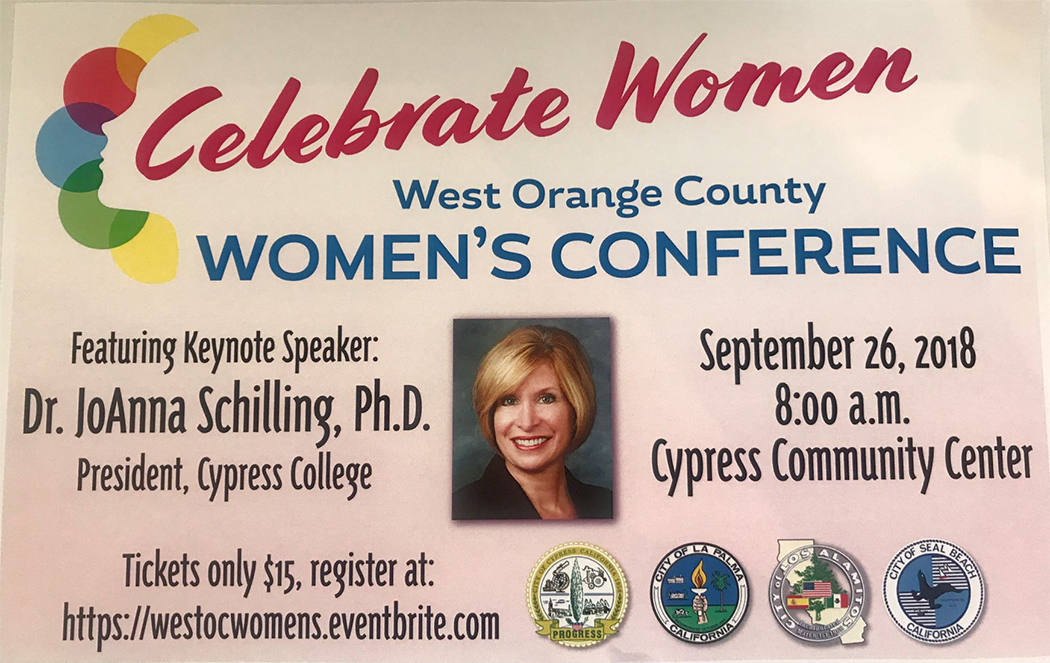Celebrate Women flyer featuring Dr. JoAnna Schilling.