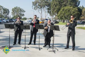 Instructor Gary Gopar and his musical group performing at the 100th Veteran's Day Anniversary.