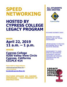 Speed Networking flyer.