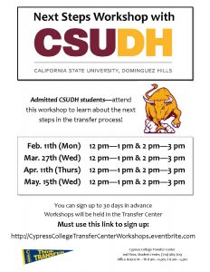 Next Steps Workshop with California State University Dominguez Hills