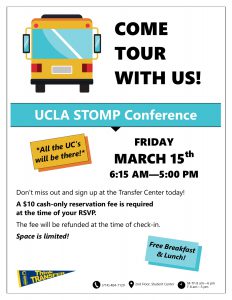 UCLA STOMP Conference Bus Tour flyer