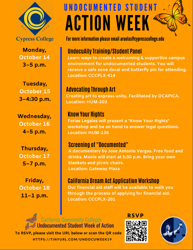 Undocumented Student Action Week flyer