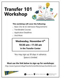 Transfer 101 Workshop flyer