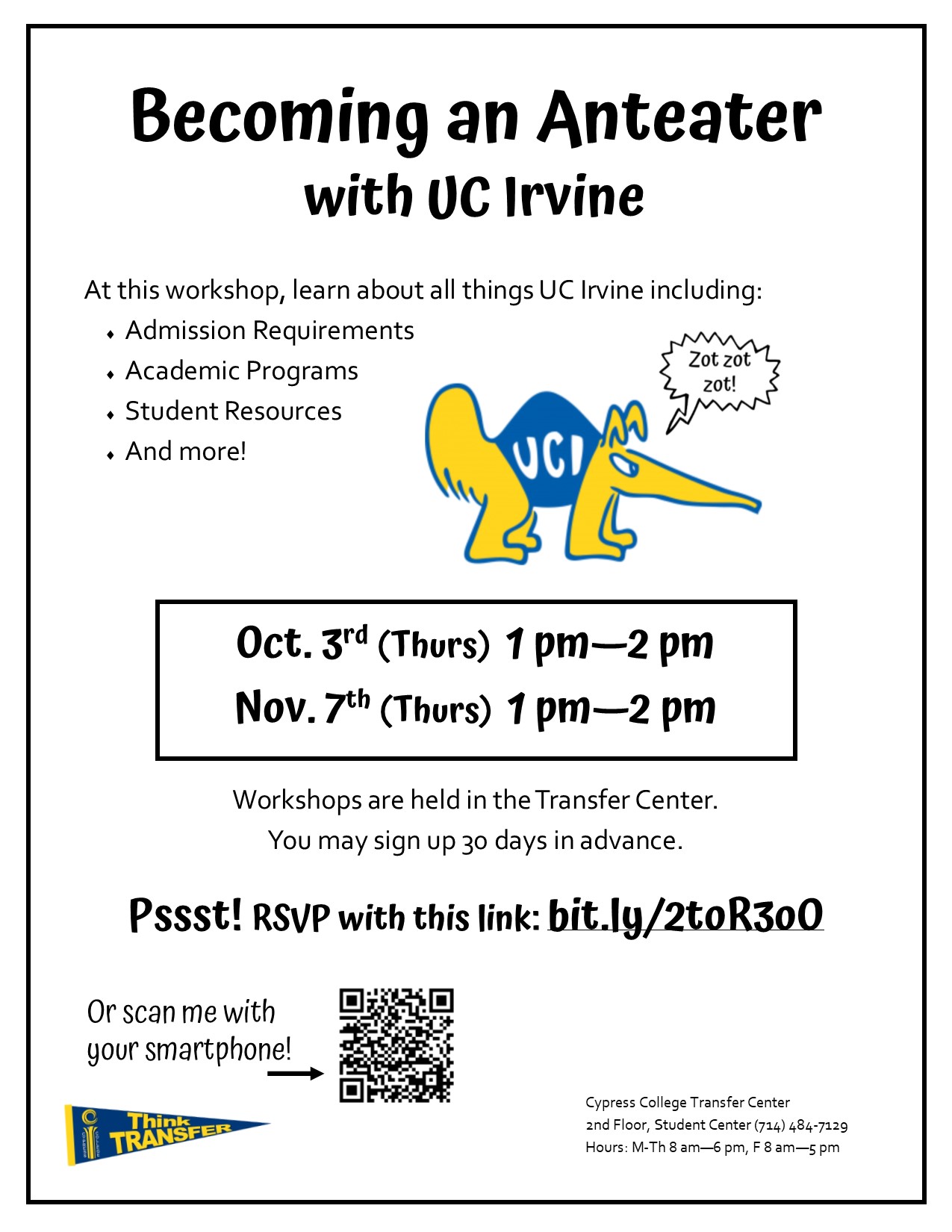 Becoming an Anteater with UC Irvine flyer