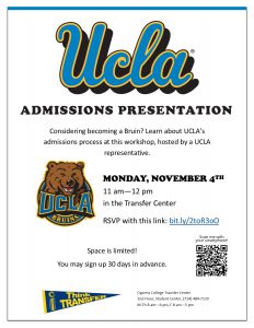 UCLA Admissions Presentation flyer