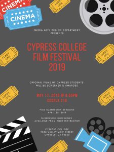 Cypress College Film Festival 2019 flyer.