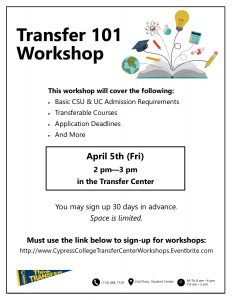 Transfer 101 Workshop flyer