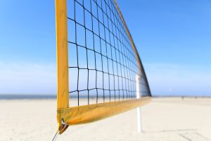 Volleyball net on the sand