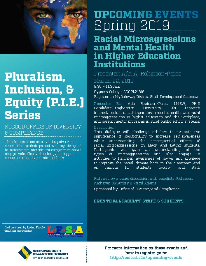 Pluralism, Inclusion & Equity Series flyer.