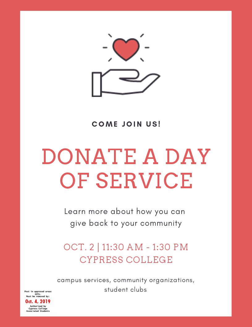 Donate a Day of Service flyer