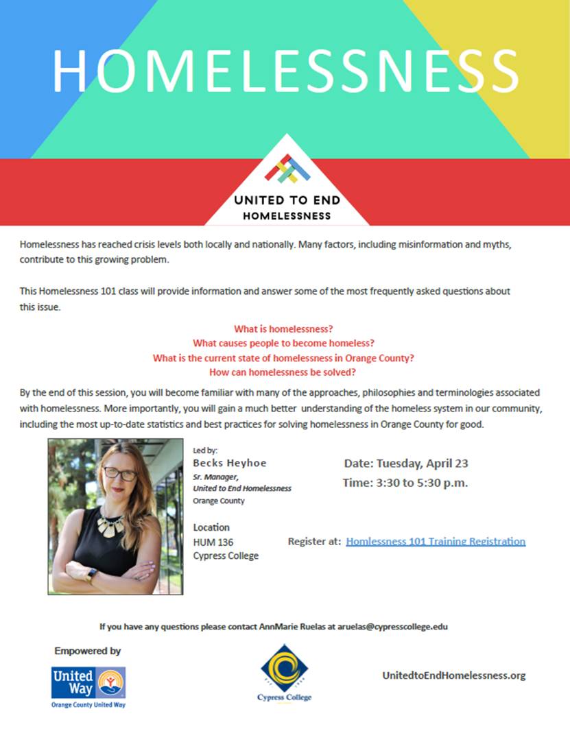 United to End Homelessness flyer.