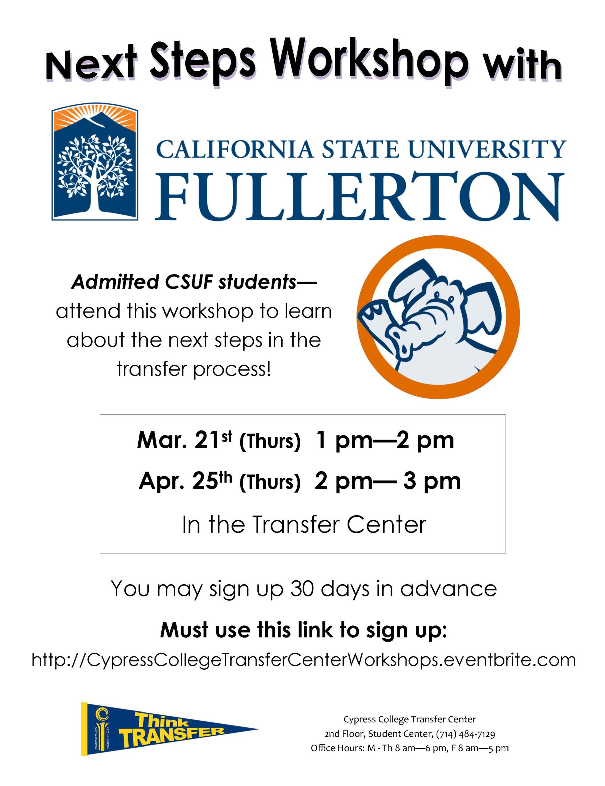 Next Steps Workshop with California State University Fullerton