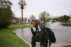 Student at the pond