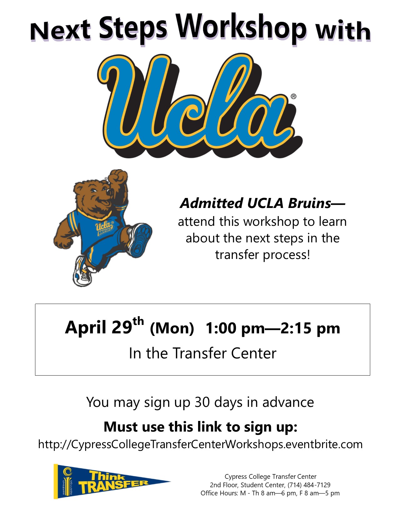 Next Steps Workshop with UCLA flyer.