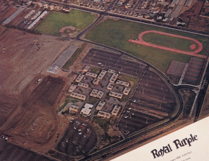 Aerial view of the original campus.