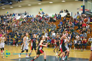 Women's basketball teams playing at the Legends of Hoops.