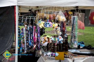 Merchandise at an outdoor stress-relieving event.