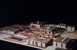 An architectural model of the Cypress College campus.