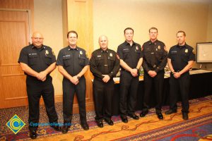 A group of six firefighters in uniform.