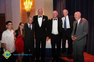 Former NBA players Mark Eaton and Swen Nater standing with three other gentlemen at the 39th Annual Americana Awards.