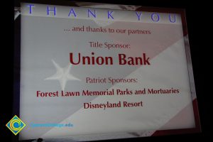 Union Bank sponsor sign.