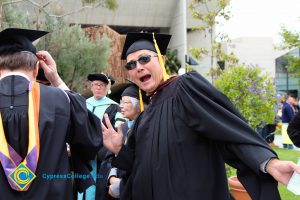 Fred Williams making a silly face at the 48th Commencement.