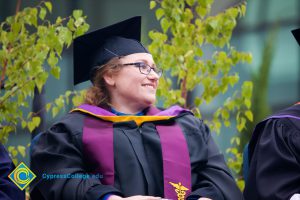 Jolena Grande in cap and gown during 48th Commencement.