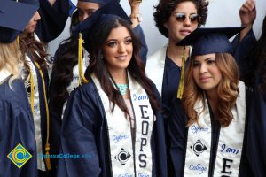 EOPS students in their cap and gown.