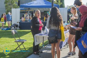 Students visiting booths at New Student Welcome