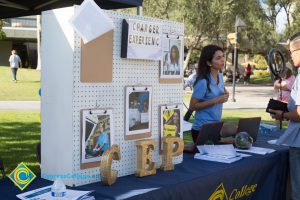 Charger Experience booth at New Student Welcome.