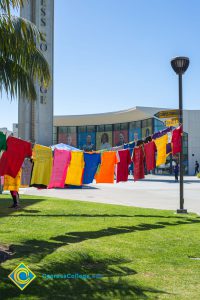 T-shirts hanging on a line for Sexual Assault Awareness Month.