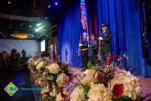 Military Color Guard on stage.