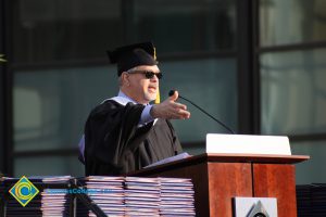A speaker at commencement.