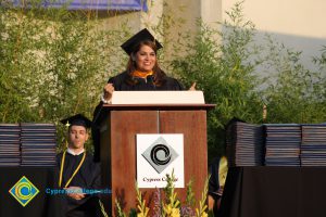 A speaker at commencement.