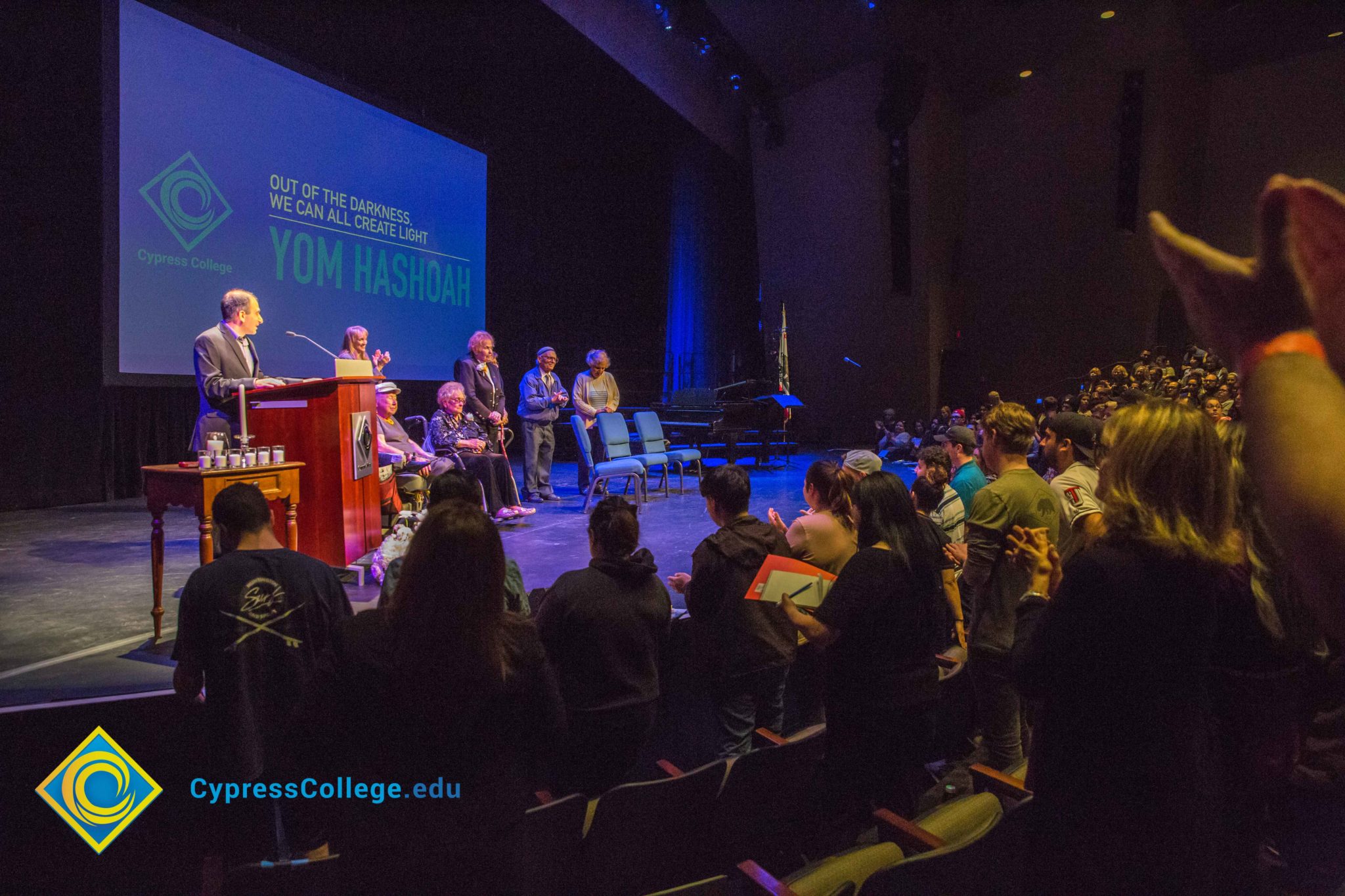 Special guests onstage at Yom HaShoah