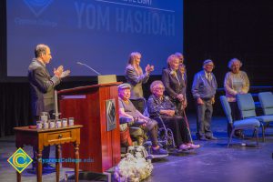 Guests onstage at Yom HaShoah
