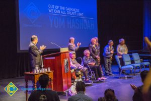 Guests onstage at Yom HaShoah