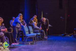 Guests onstage at Yom HaShoah