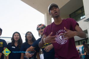 Students cheering