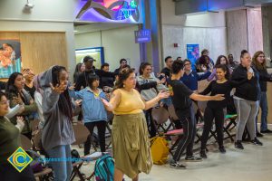 Students gathered for Black History event.